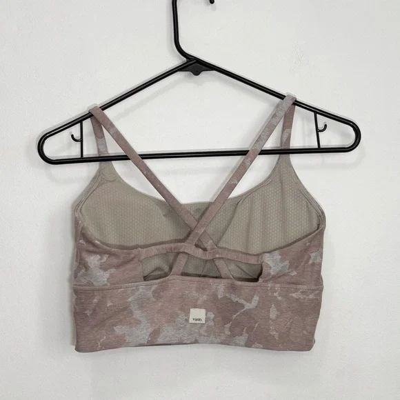 Vuori Long Line Elevation Sports Bra, Dogwood Mauve Pink Camo size M - Picture 3 of 5